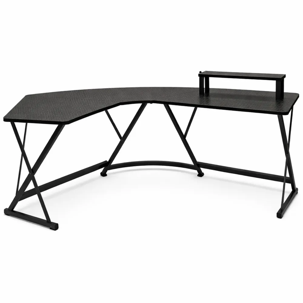 Bureau d'angle en fibre de carbone pour gaming et travail à domicile