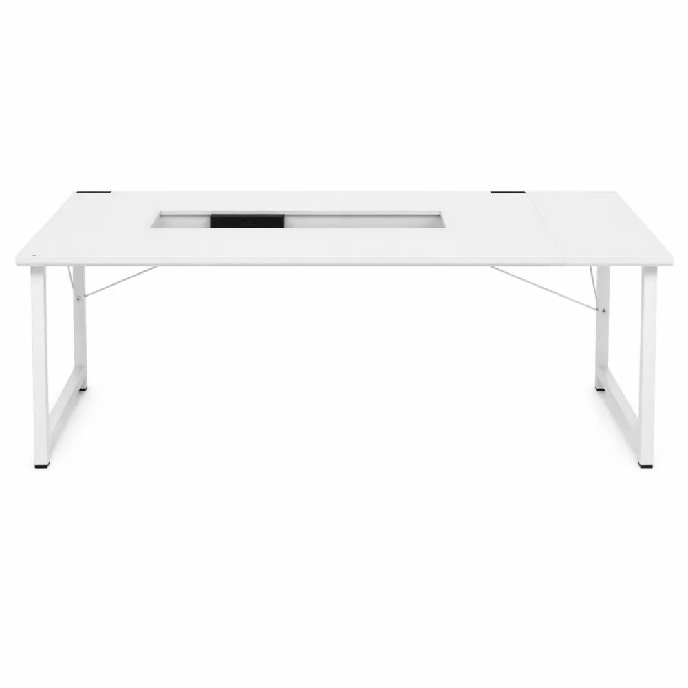Bureau de jeu avec LED et prises, support écran ergonomique, table informatique 120x50x75 cm