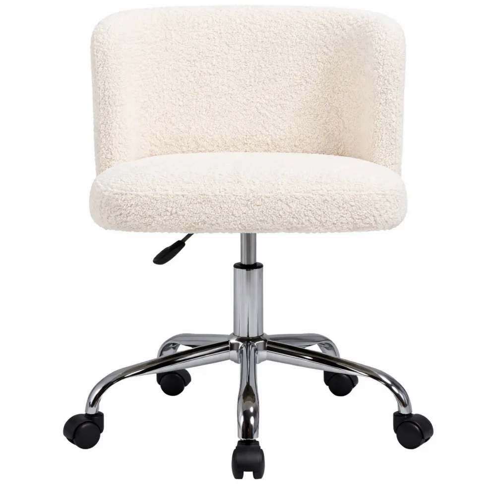 Chaise de bureau ergonomique réglable, pivotante avec finition chromée