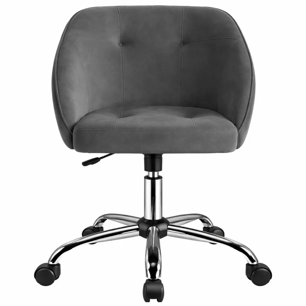 Chaise Pivotante Ergonomique en Velours avec Hauteur Ajustable