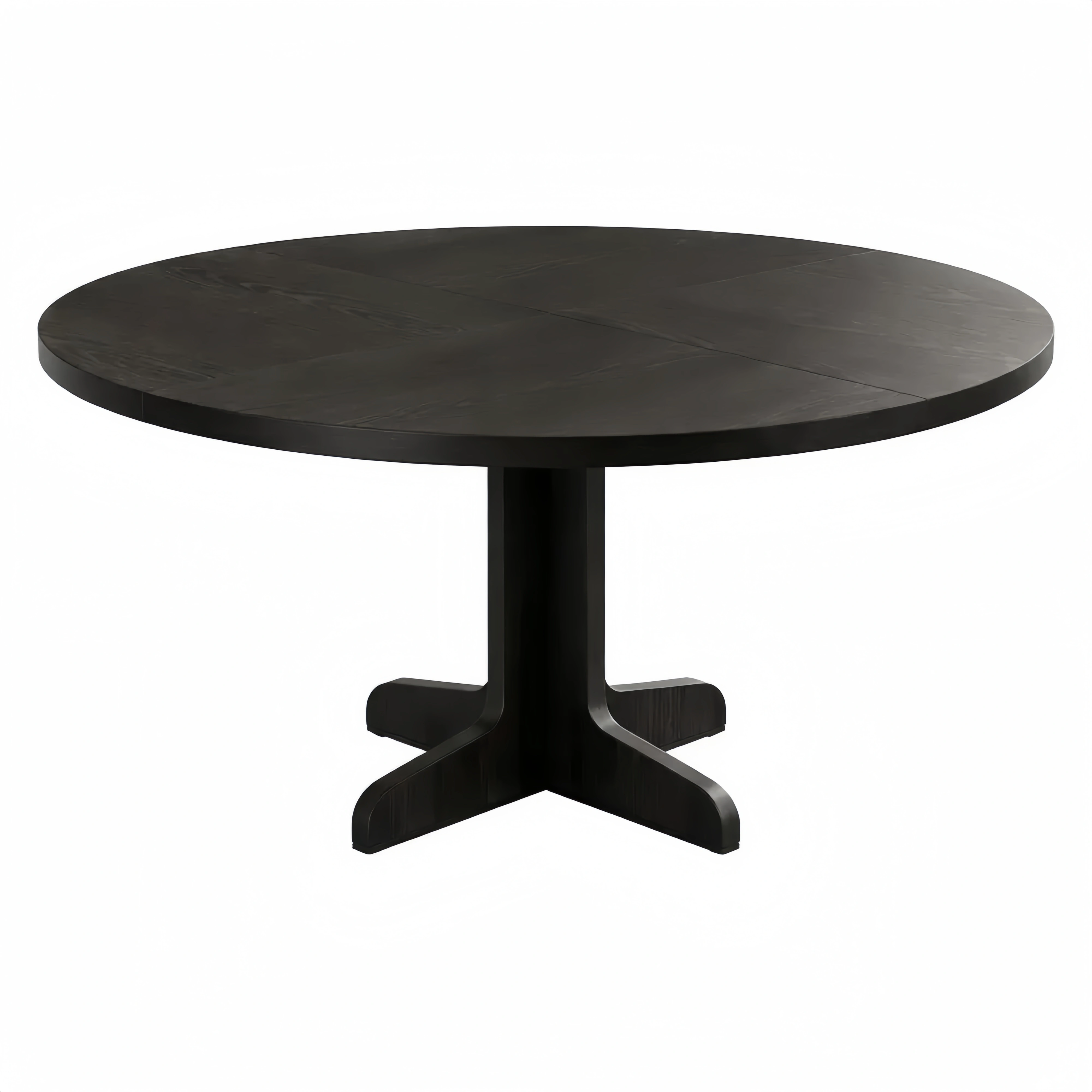 Table ronde de salle à manger 4 personnes, 120 cm, style rustique, pieds croisés en bois, moderne pour cuisine et salon