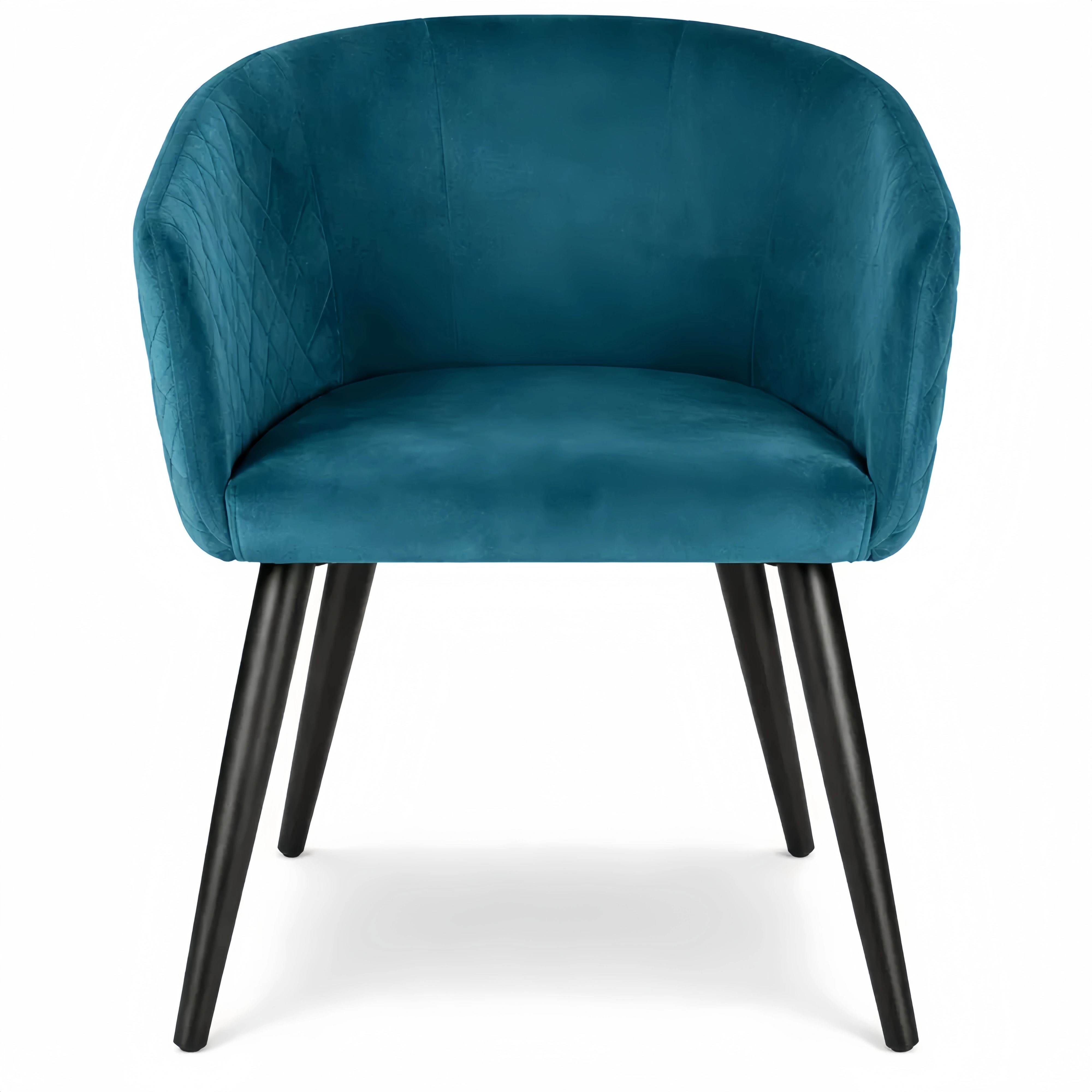 Fauteuil en Velours Bleu Canard Élégant