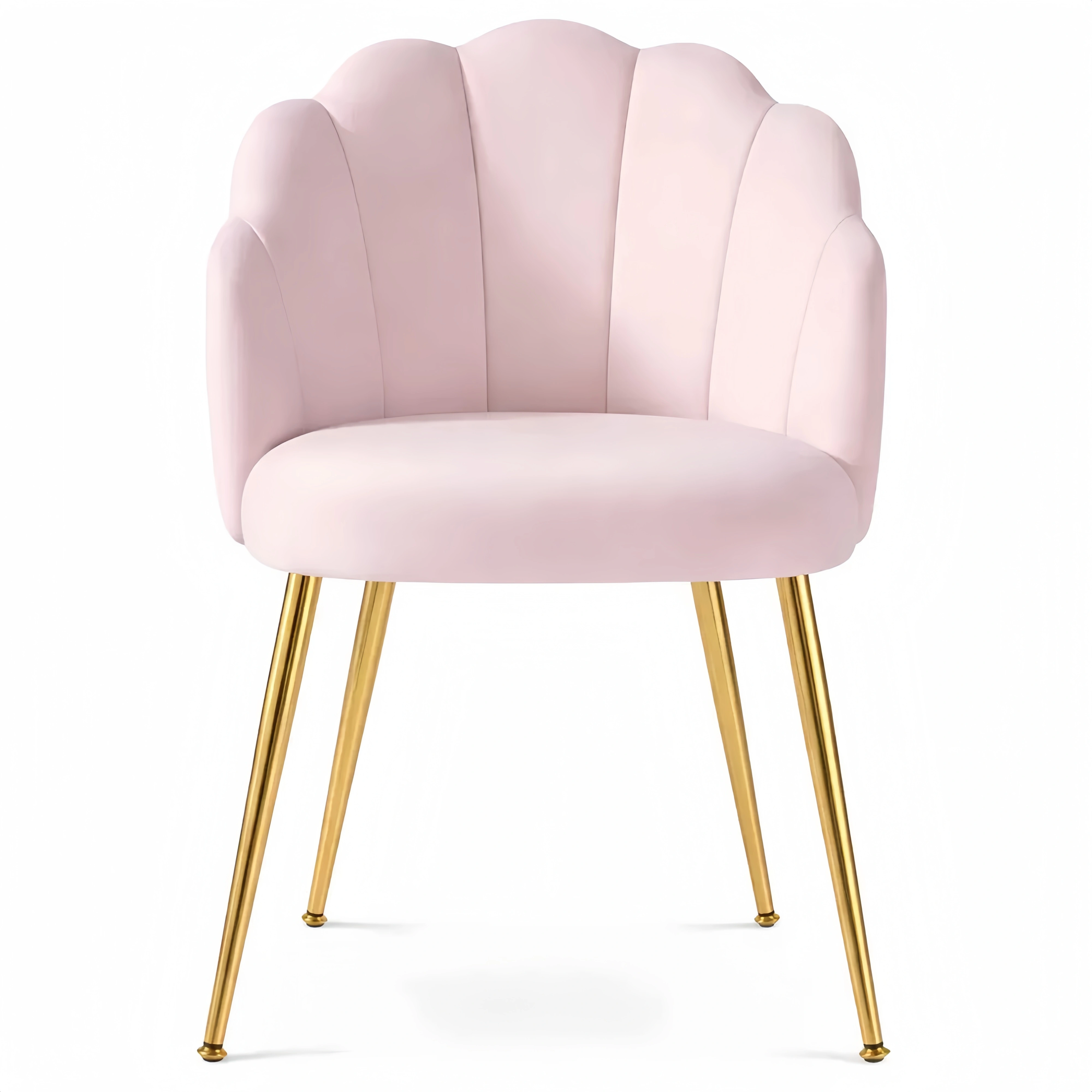 Fauteuil en Velours Rose avec Pieds Dorés pour Chambre