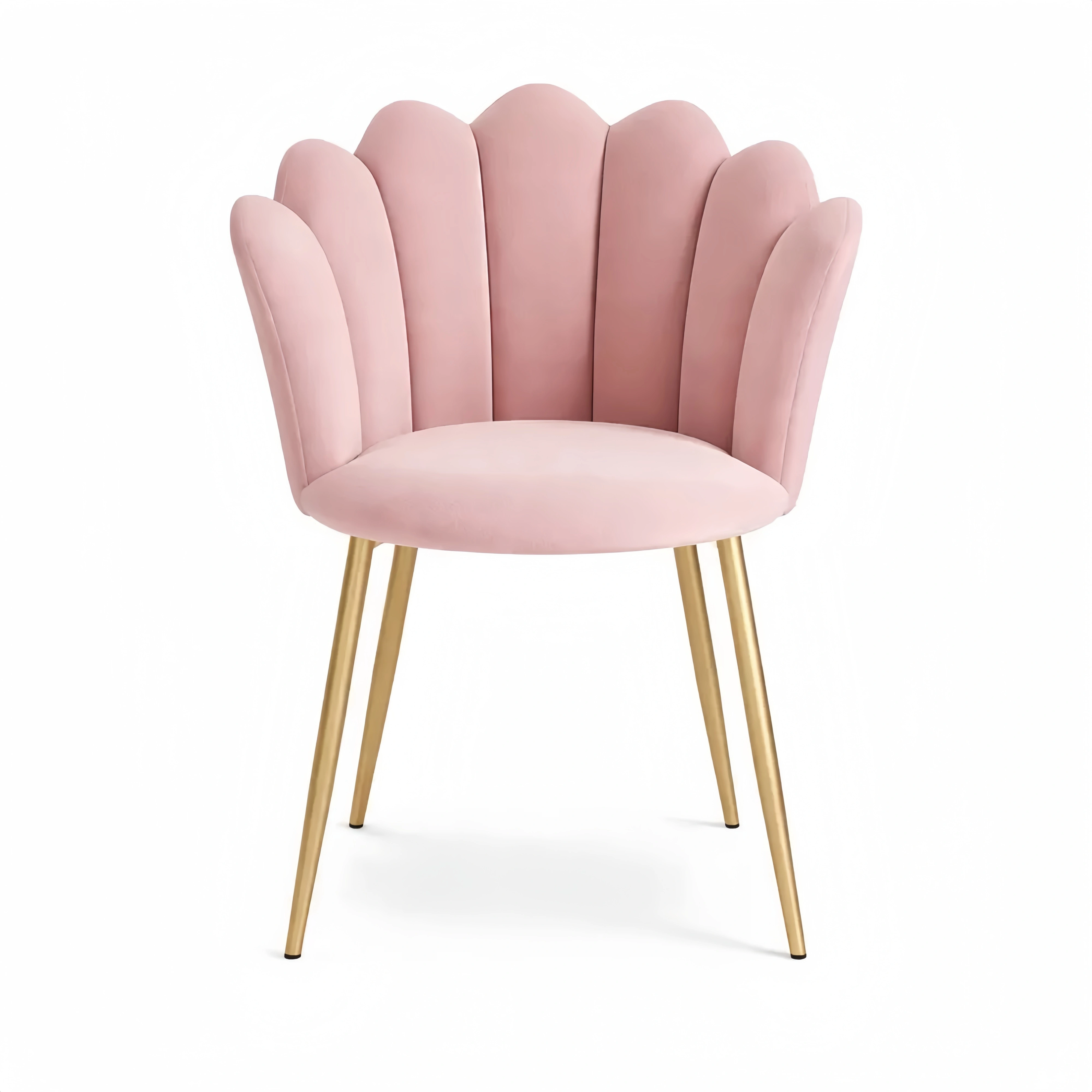 Chaise en velours moderne avec pieds dorés