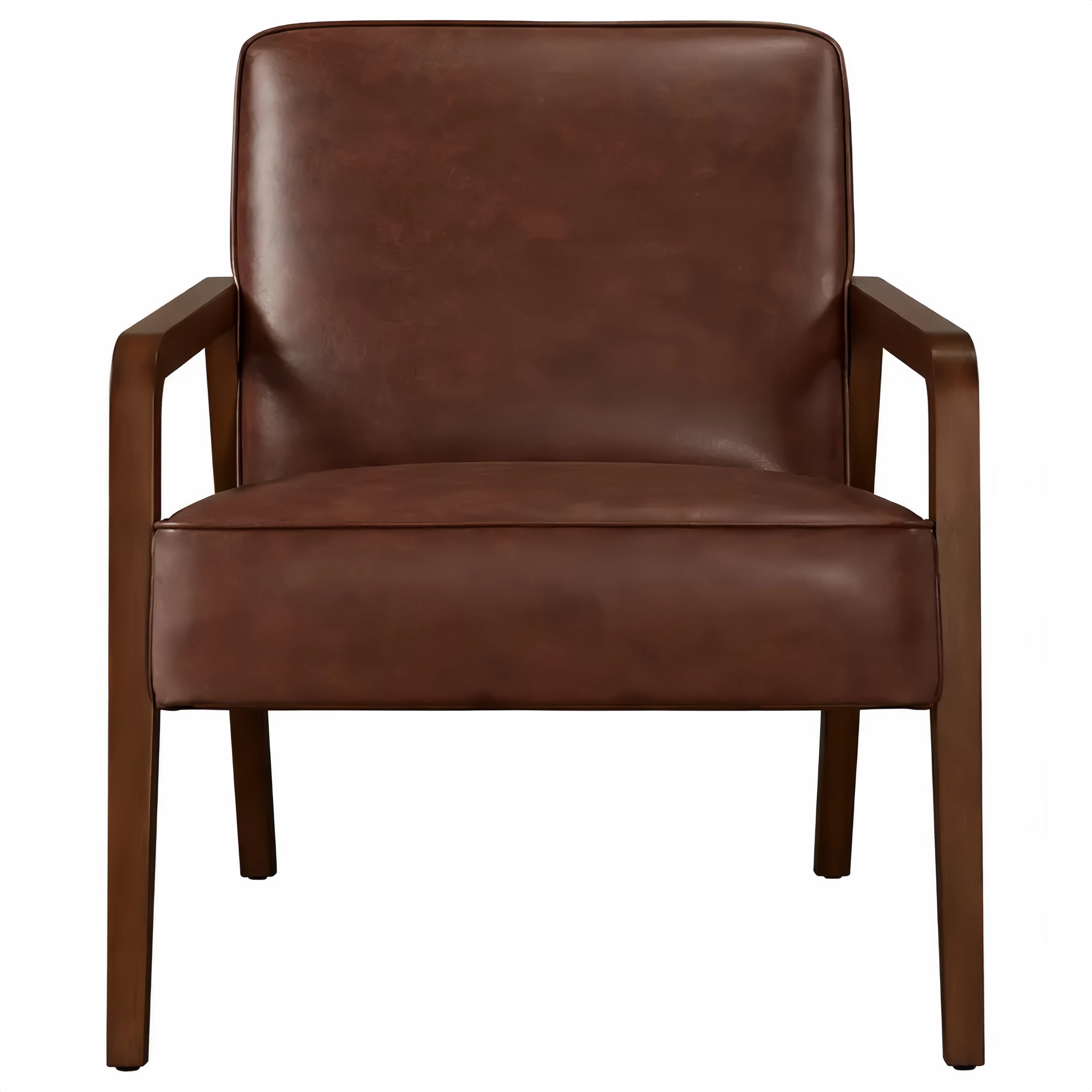 Chaise de Salon Confortable en Métal avec Coussin Marron