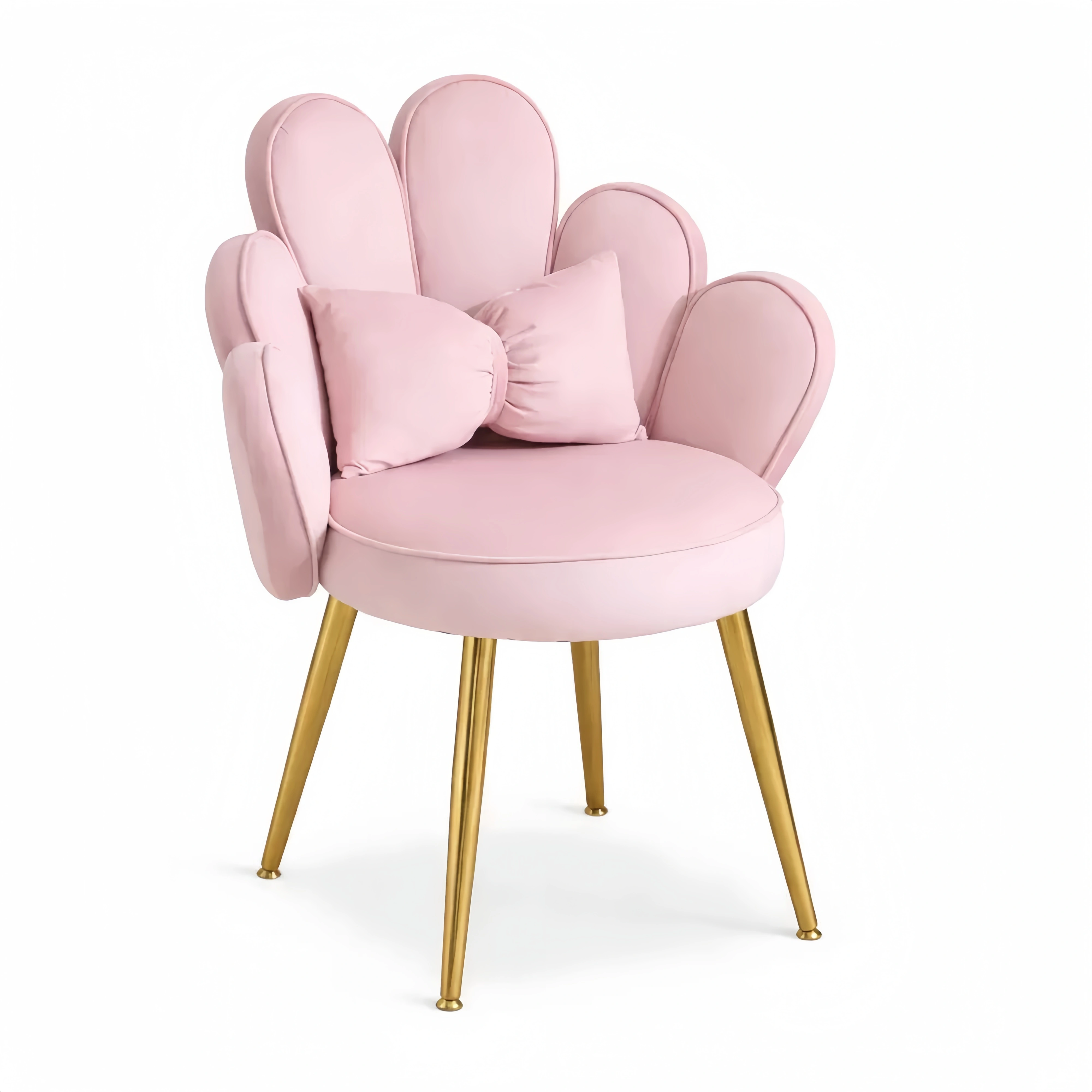 Chaise Ergonomique en Velours Rose pour Salon et Bureau