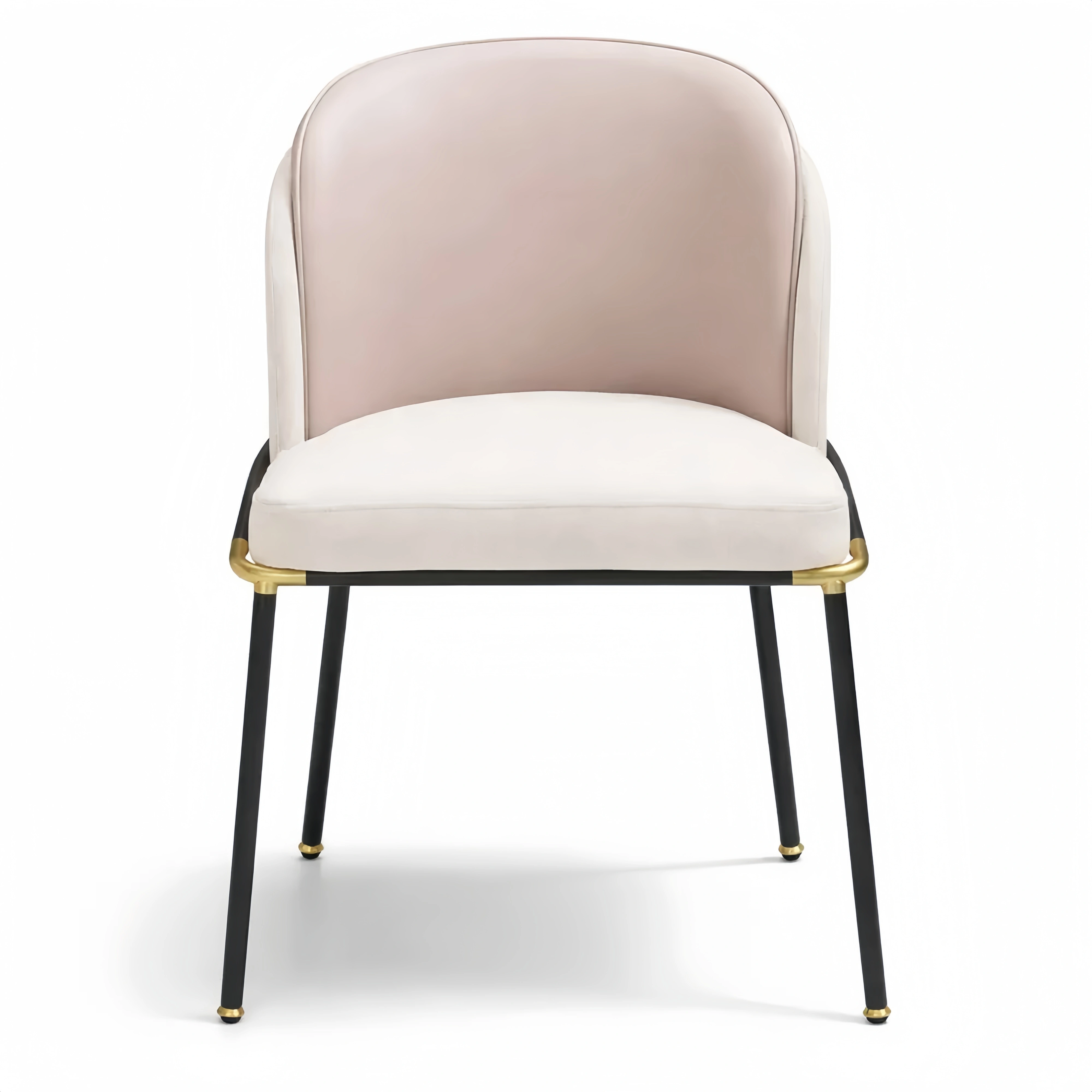 Lot de 2 fauteuils design métal avec siège tissu et dossier similicuir