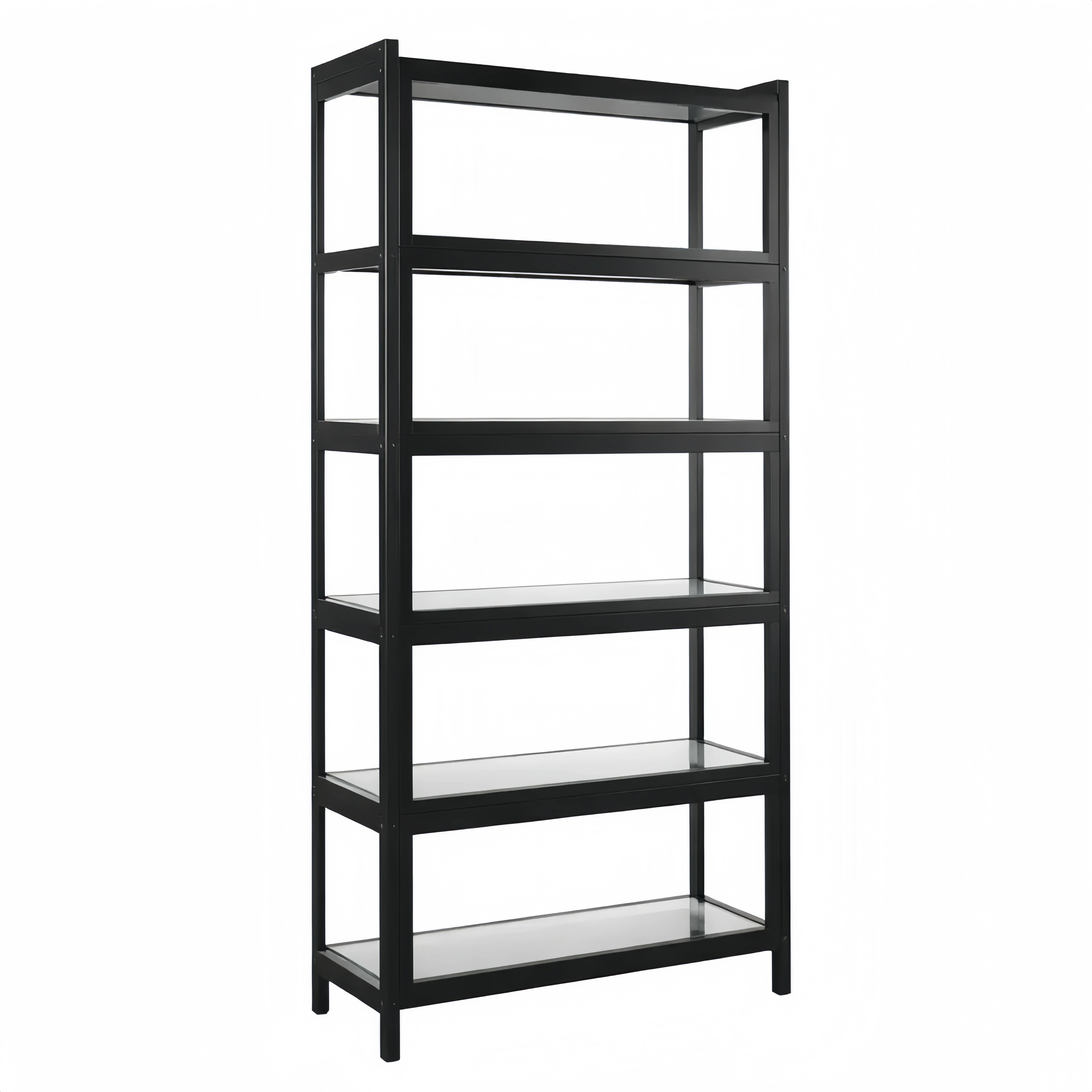 Vitrine de présentation en bois naturel avec portes en acrylique, 5 étagères, rangement pour maison