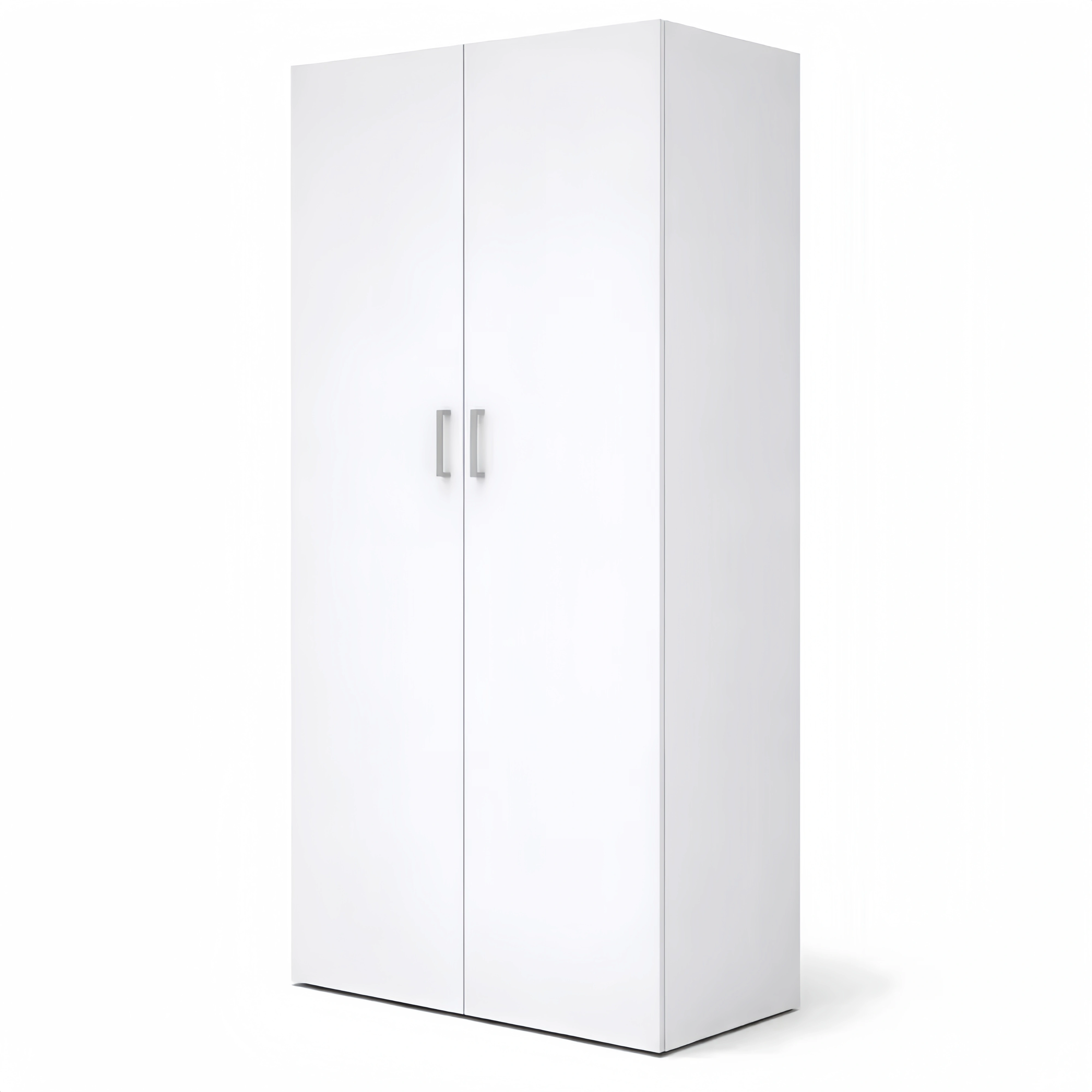 Placard deux portes avec étagères et tringle, blanc, 77 x 175 x 49 cm