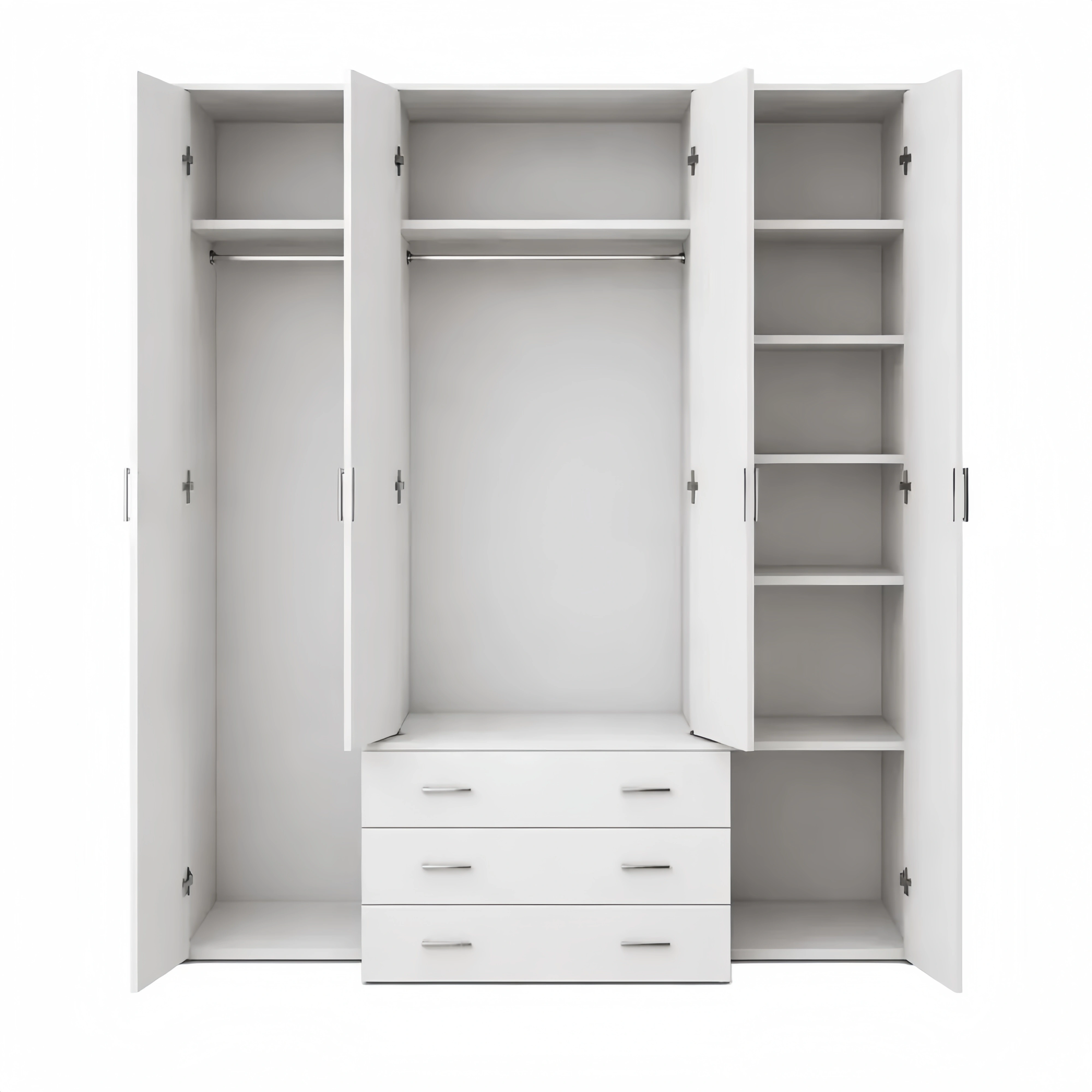 Grande armoire blanche avec tiroirs intégrés