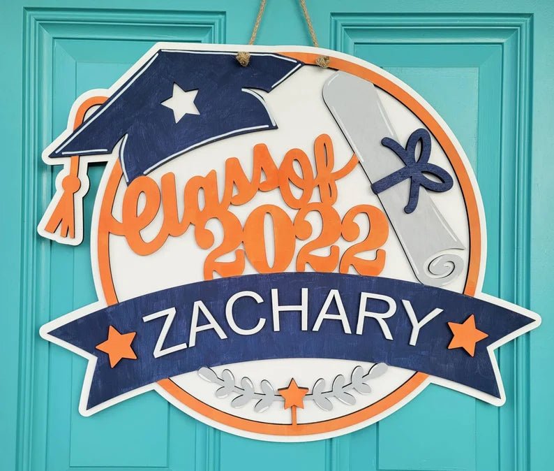 “Cap & Gown Legacy ” Personalized Graduation Hat Nameplate - Canvasgiftco