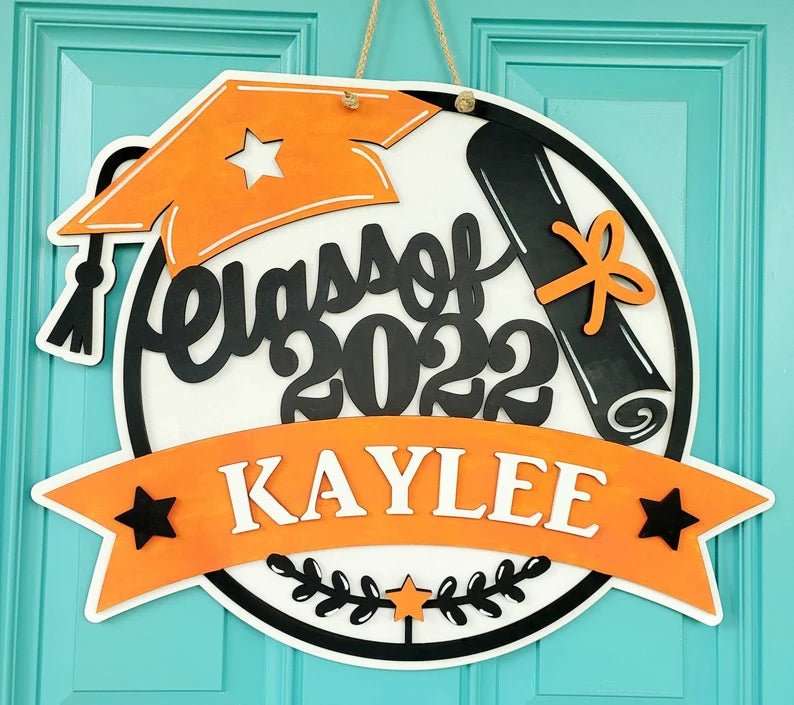 “Cap & Gown Legacy ” Personalized Graduation Hat Nameplate - Canvasgiftco