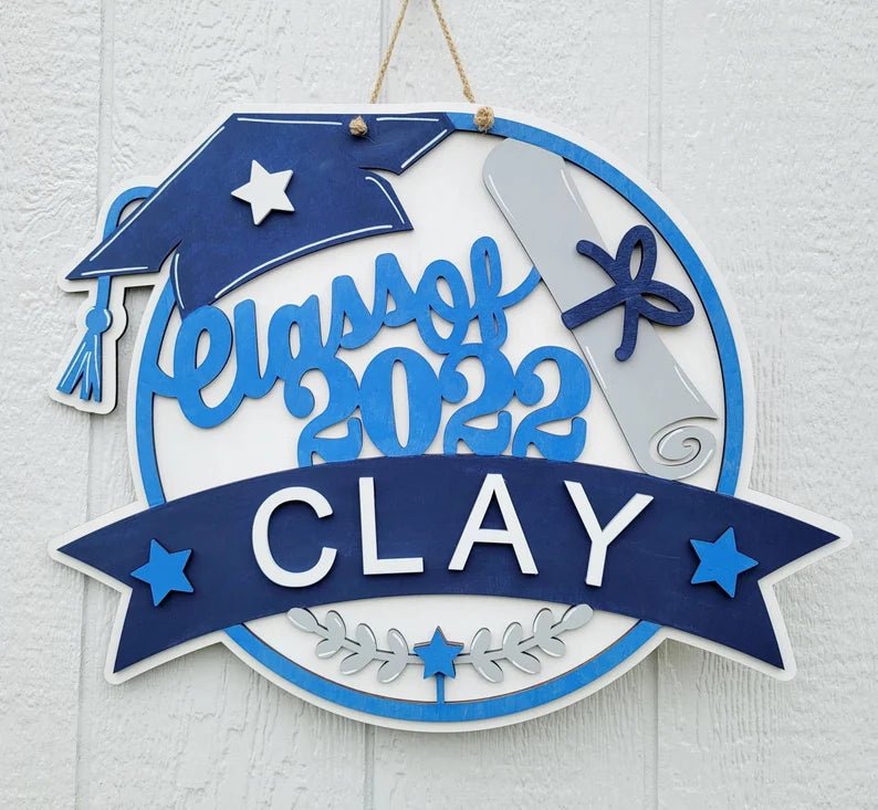 “Cap & Gown Legacy ” Personalized Graduation Hat Nameplate - Canvasgiftco