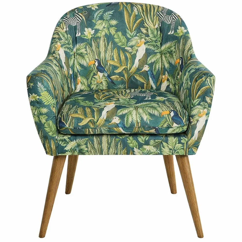 Fauteuil à Imprimé Tropical