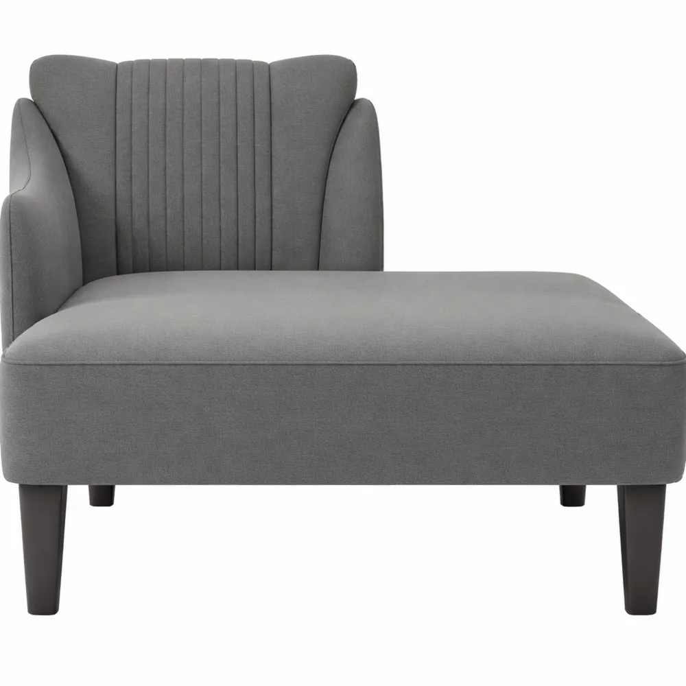 Chaise Longue Côté Droit pour Salon, Petit Espace (Gris foncé)