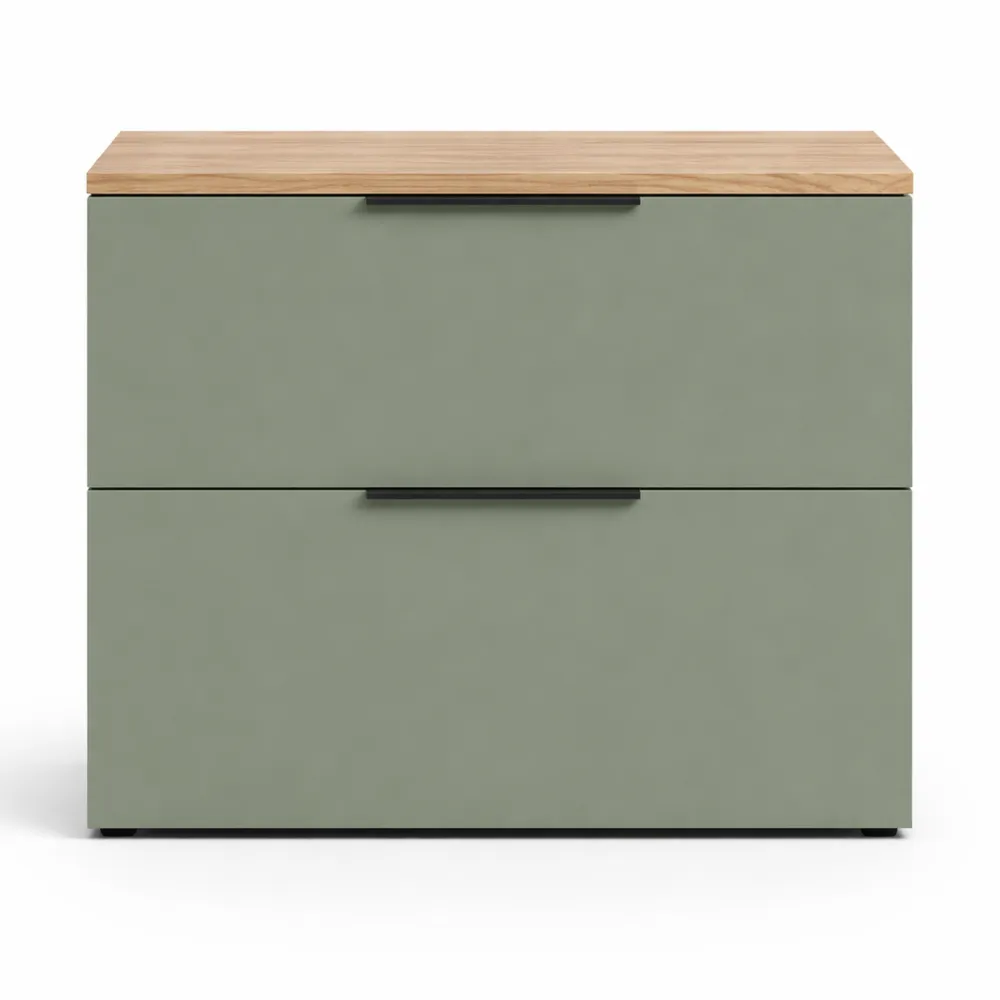 Commode verte avec 2 tiroirs 60x50 cm