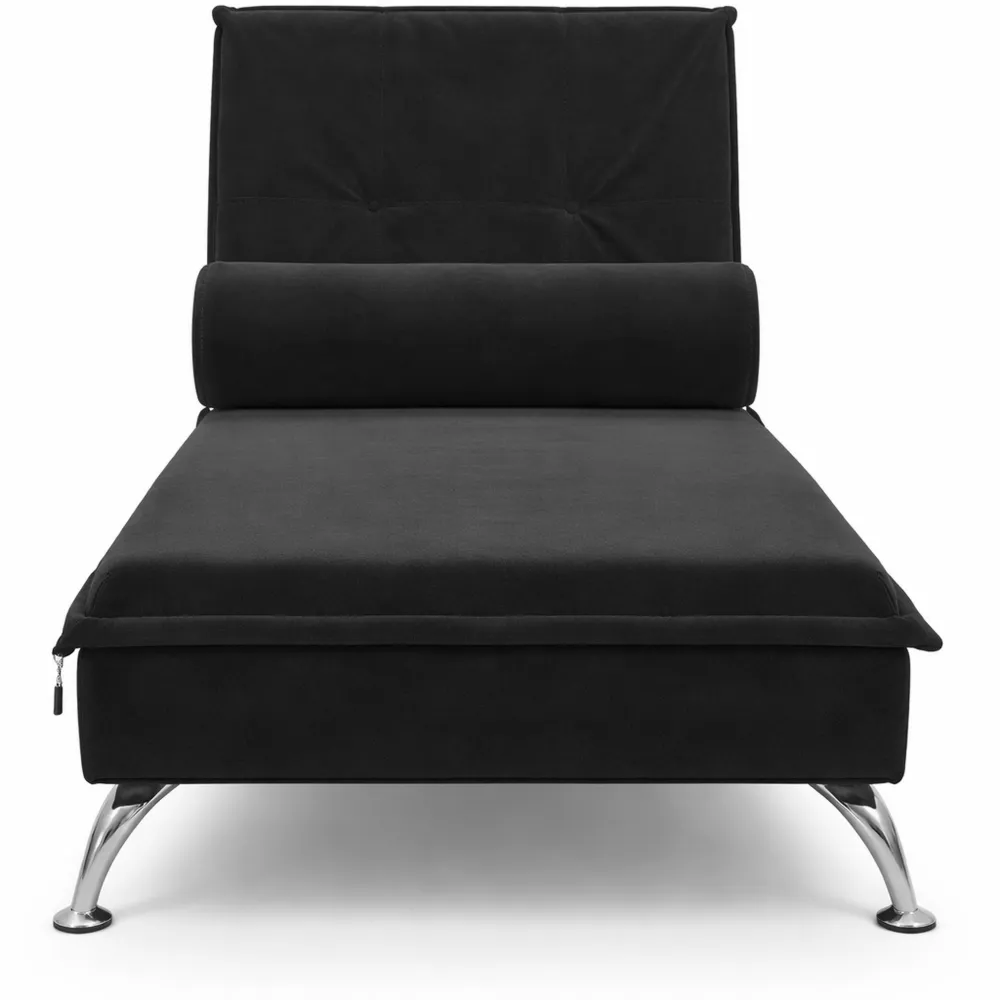 Chaise Longue de Massage Moderne en Velours Noir
