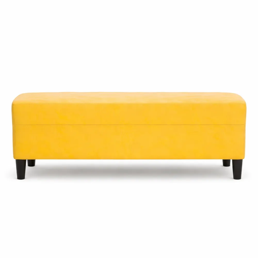 Banc Intérieur en Velours Jaune pour Entrée et Chambre