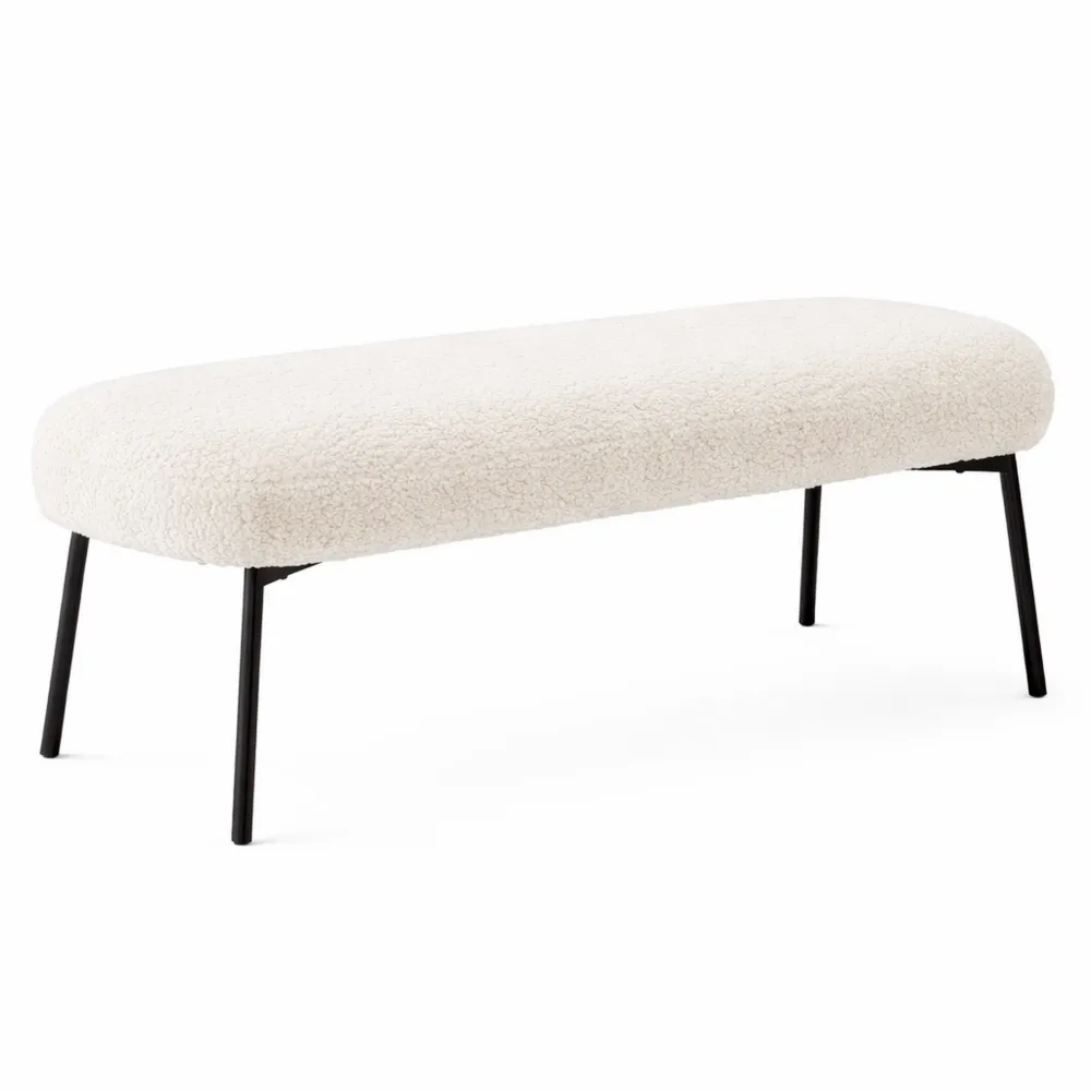 Banc moderne et minimaliste beige, polyvalent pour la maison