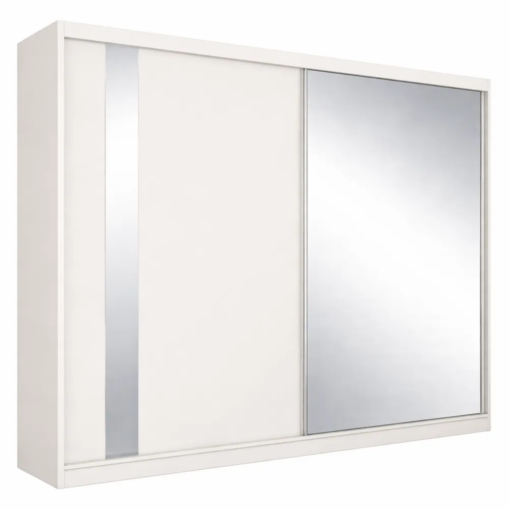 Armoire avec Miroir et Portes Coulissantes 200 cm Blanc
