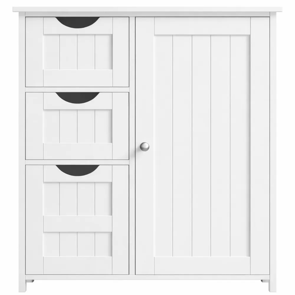 Armoire de Salle de Bain avec Tiroirs et Étagère Réglable