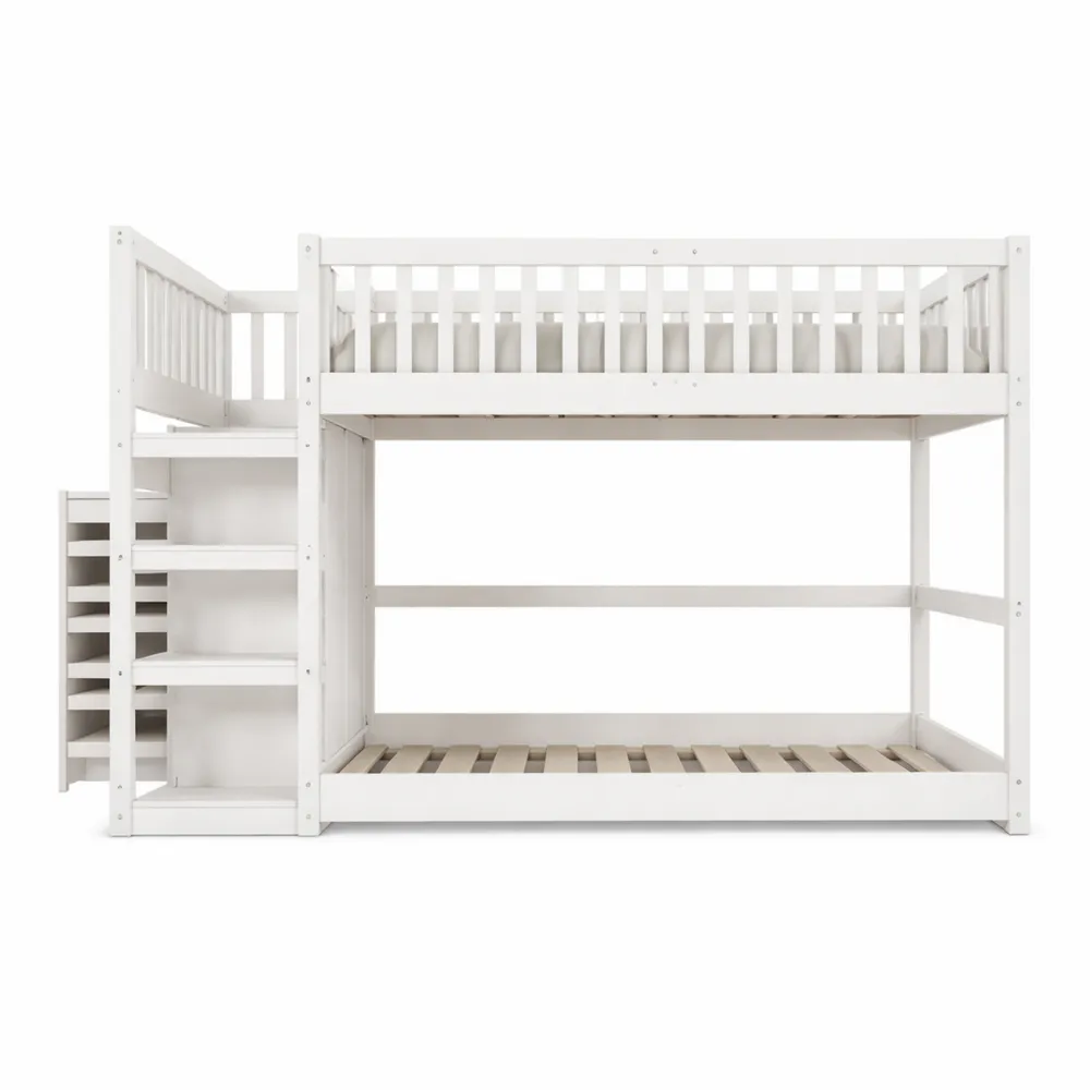 Lit mezzanine sécurisé avec rangement et design moderne 140x200 cm