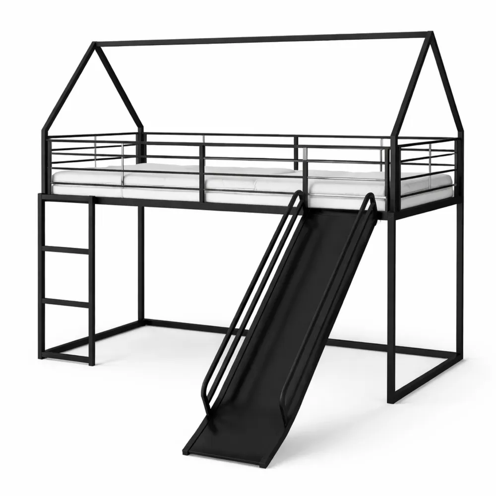 Lit Mezzanine pour Enfants avec Toboggan et Échelle
