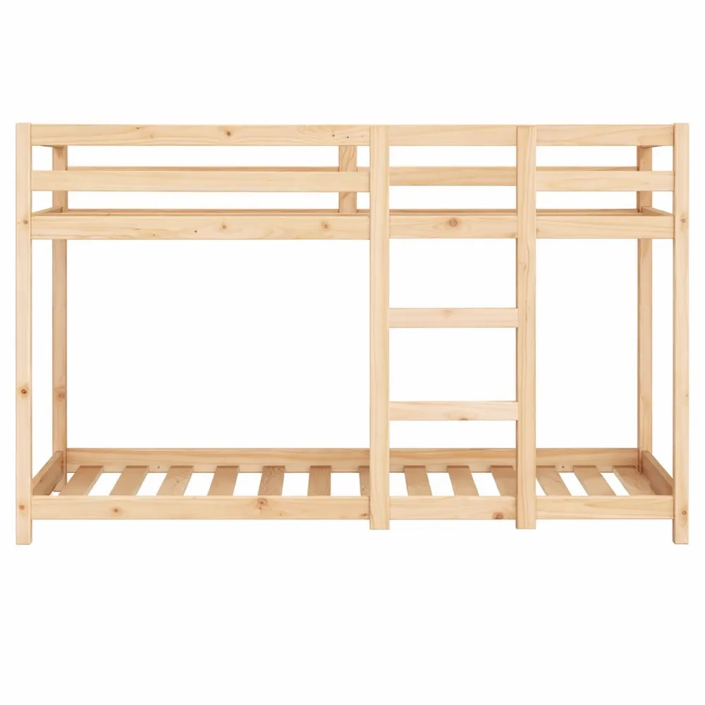 Lit superposé en bois avec sommier à lattes 75x190 cm pour enfants