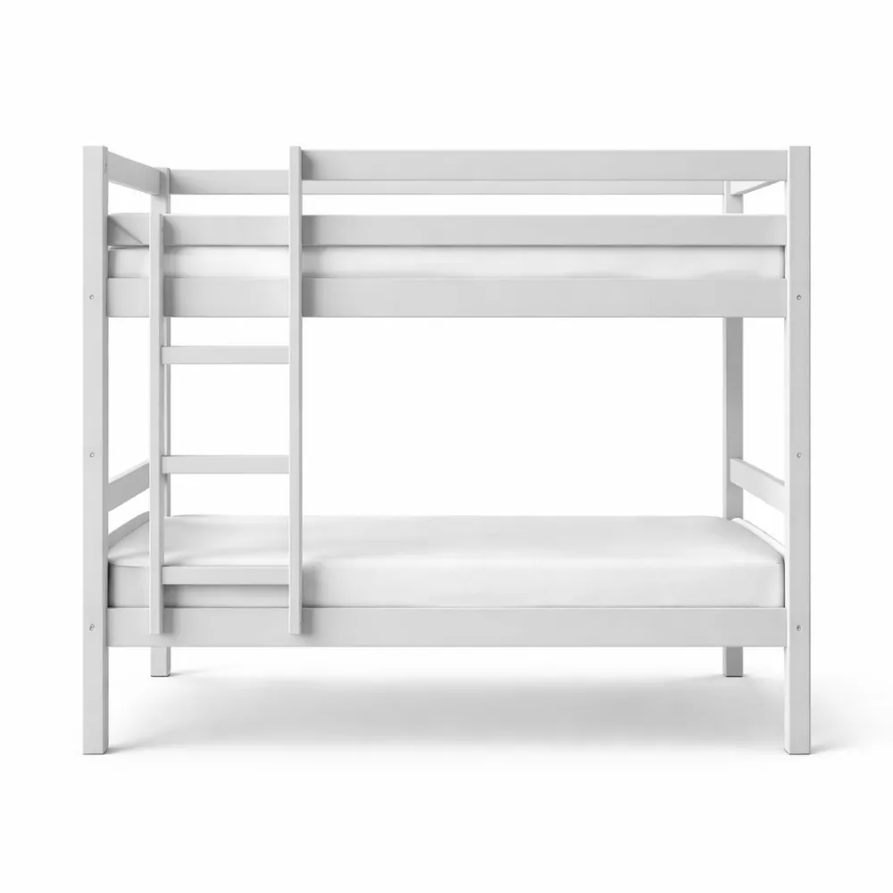 Lit superposé en bois, couleur gris, simple