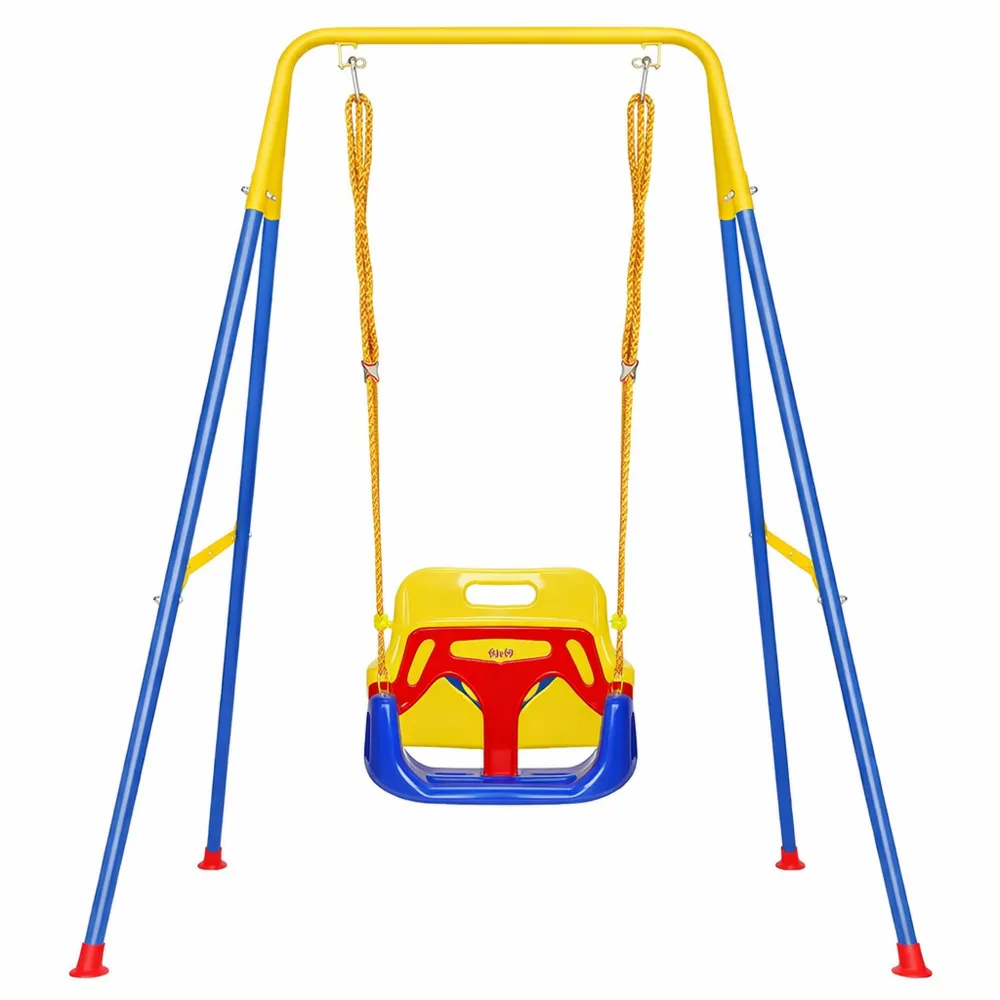 Balancelle évolutive pour enfants avec support pliable en métal