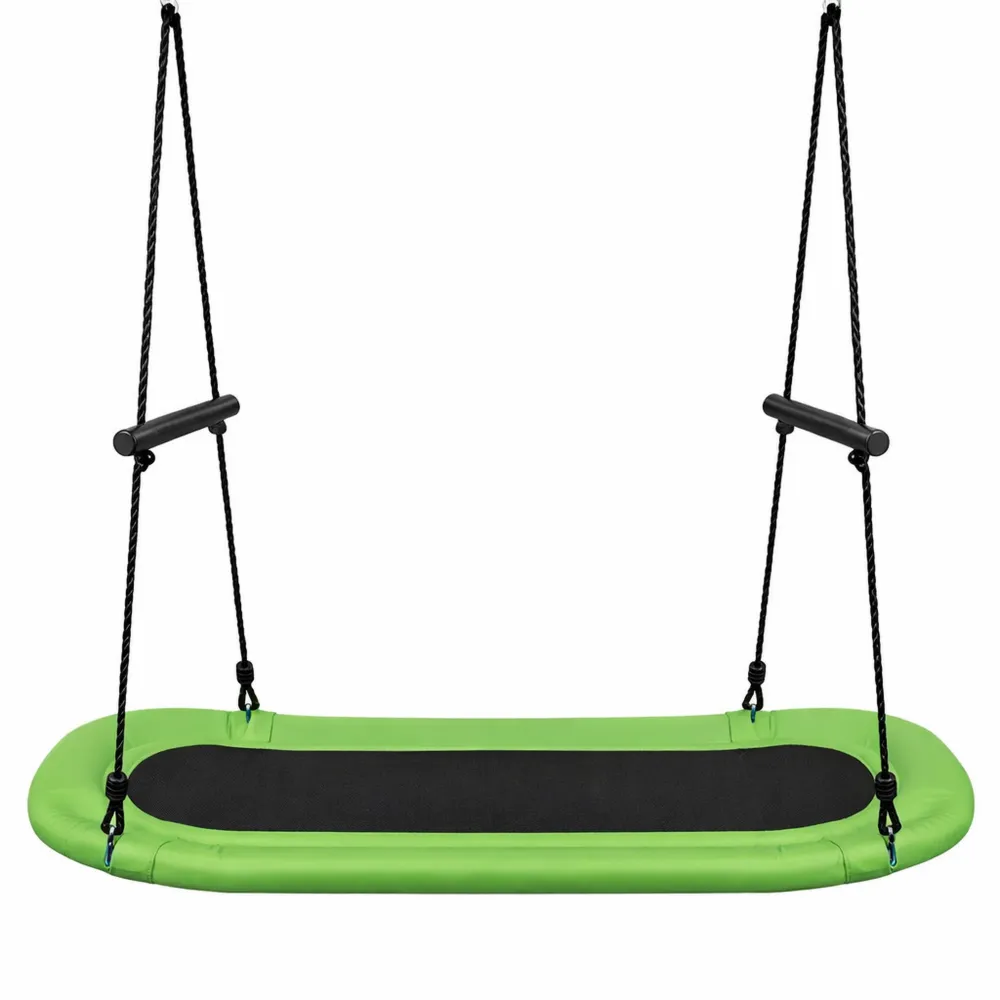 Balançoire rectangulaire réglable enfant, capacité 150 kg, tissu Oxford, 123 x 46 cm, vert