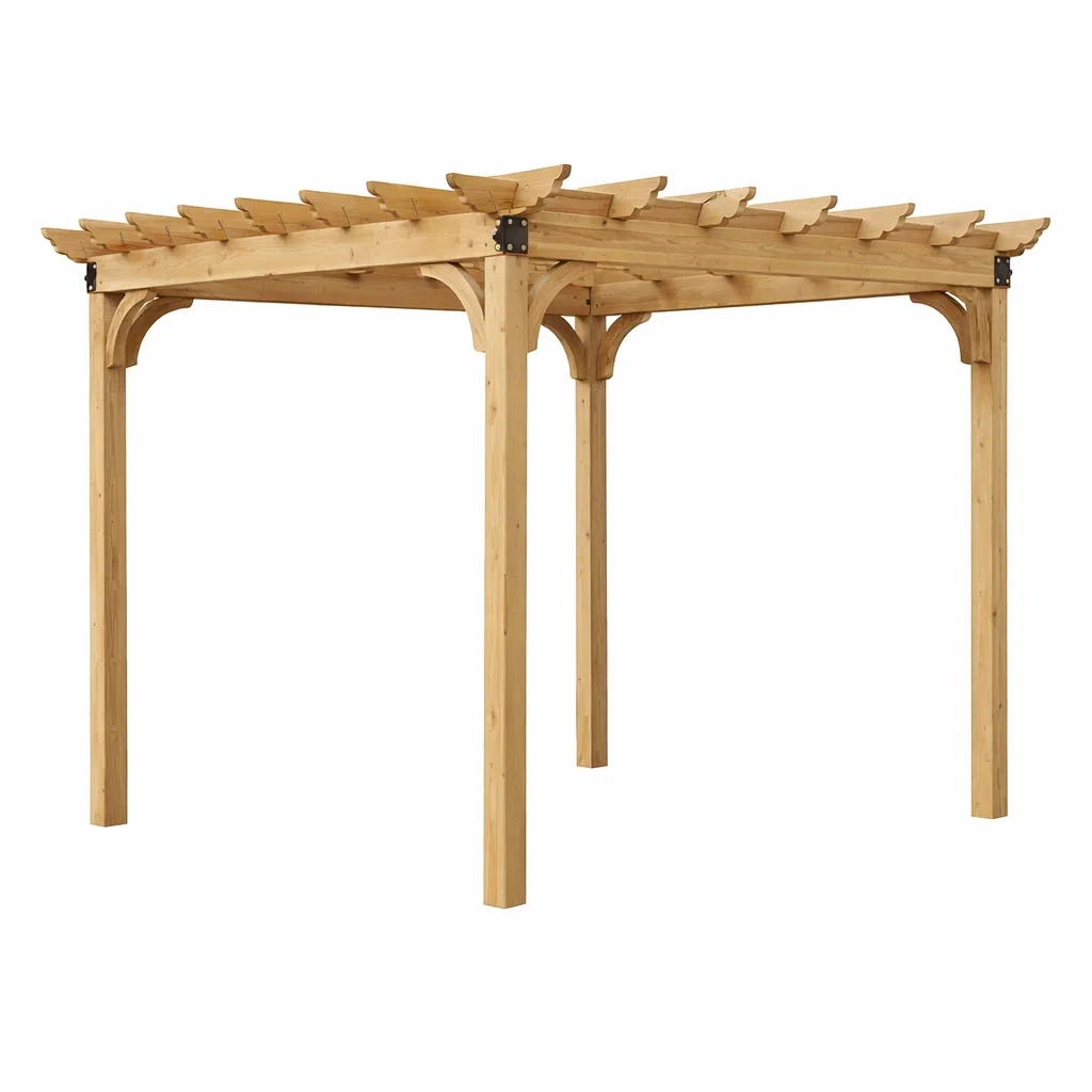 Holz Pergola Quadratisch Natur