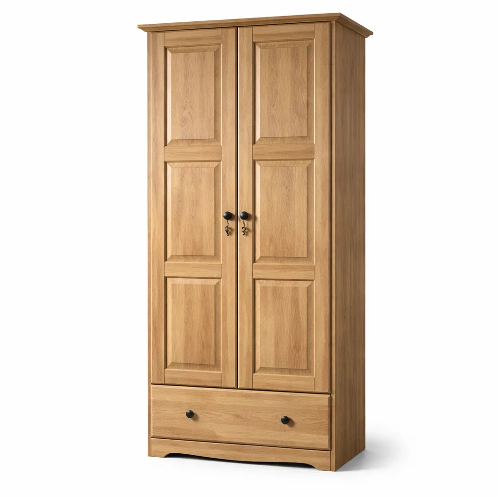 Kleiderschrank aus Holz Eiche mit Schublade