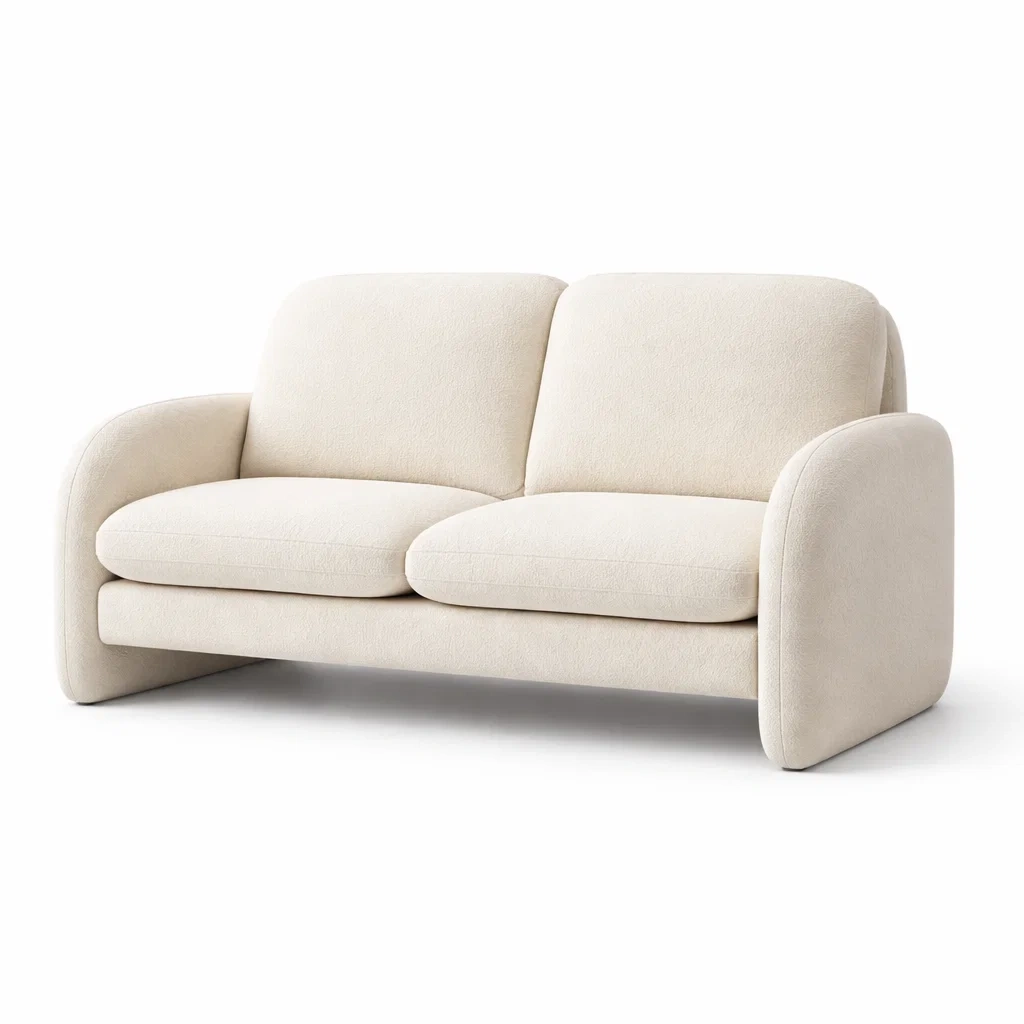 Sofa aus Bouclé Beige Zweisitzer