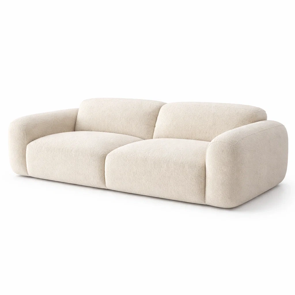 Sofa aus Bouclé Beige Dreisitzer