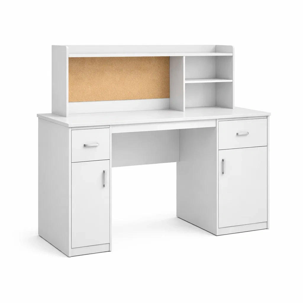 Schreibtisch Spanplatte Weiß