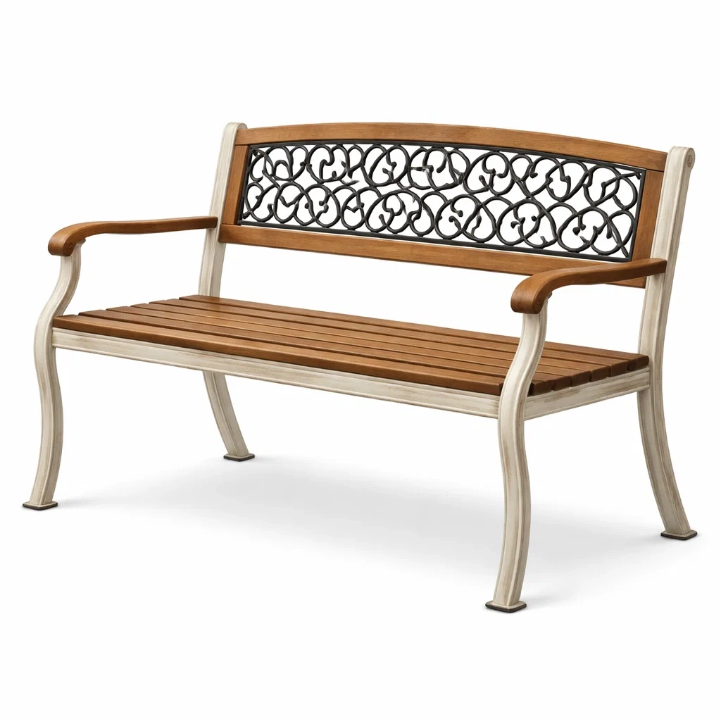 Sitzbank Gusseisen Akazienholz Braun 122 x 52 x 74 cm