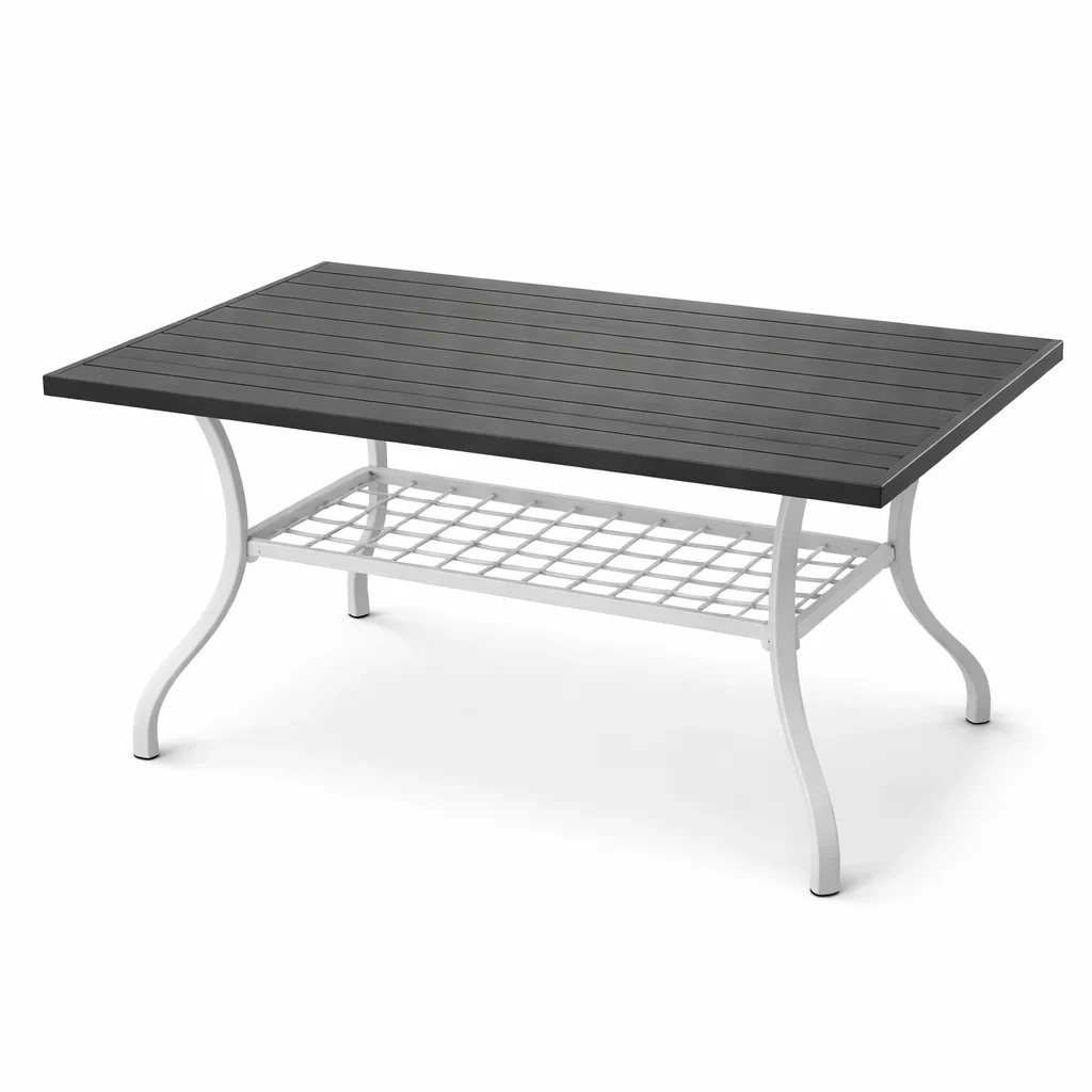 Tisch Aluminium WPC Schwarz 150 x 90 x 75 cm