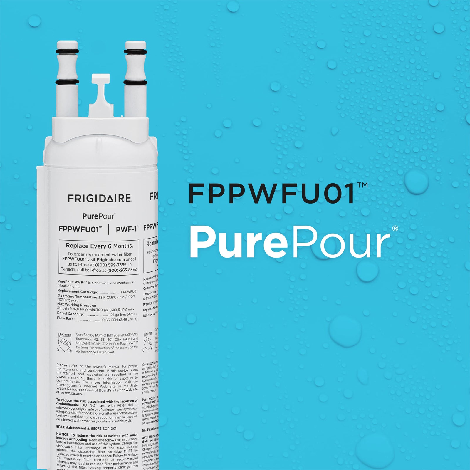 Frigidaire FPPWFU01 Refrigerator Water Filter, PurePour PWF-1