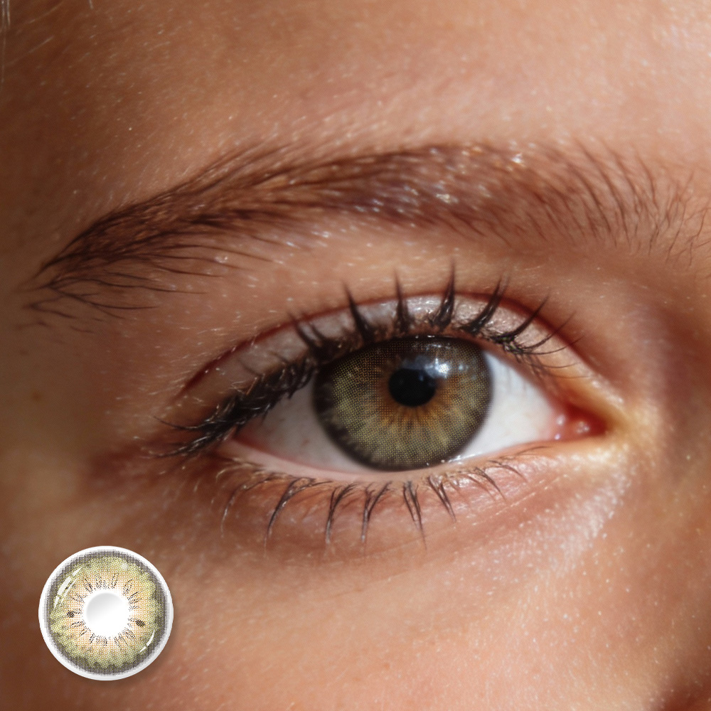 MIIEMO Olive Green Colored Contacts (6 Months)