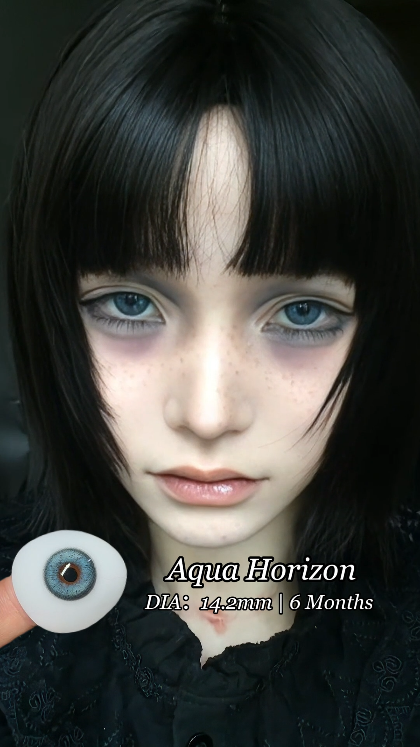 GODESTAR Aqua Drift soft teal blue colored contact lenses video cover