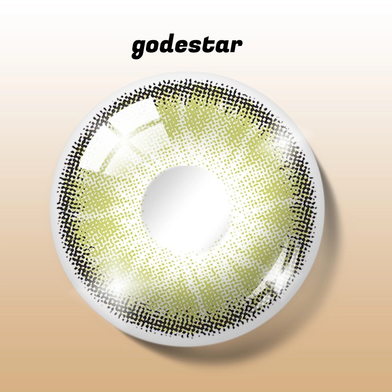Godestar Matcha Bloom Contacts - Fresh Olive & Forest Green Gradient, Matcha-Bloom Pattern | 6 Months Wear