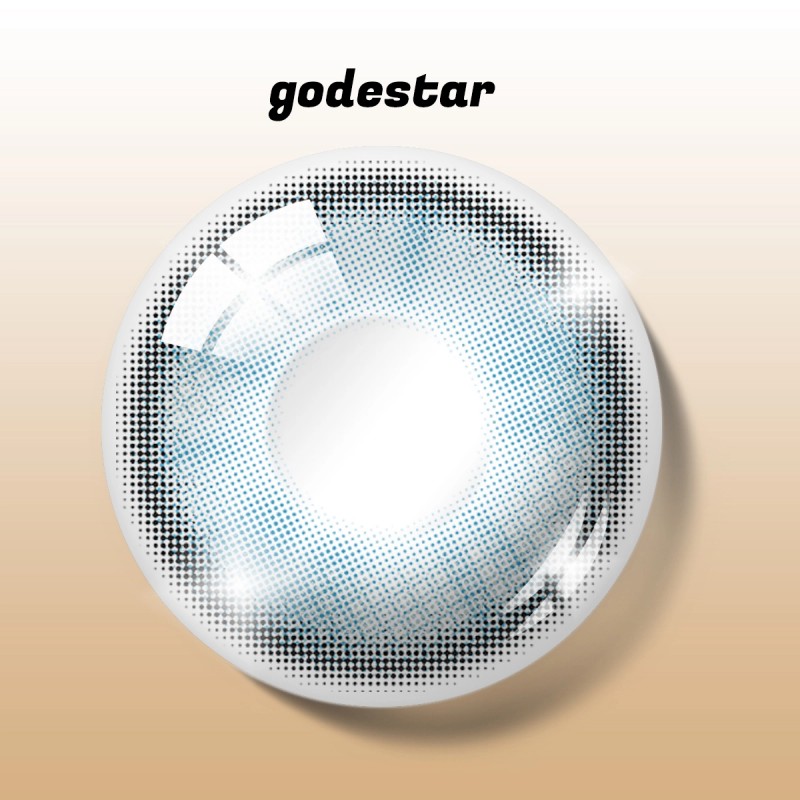 Godestar Aqua Drift Soft Teal Blue Colored Contact Lenses – Natural Icy Blue Contacts for Dark Eyes | 6 Months Wear
