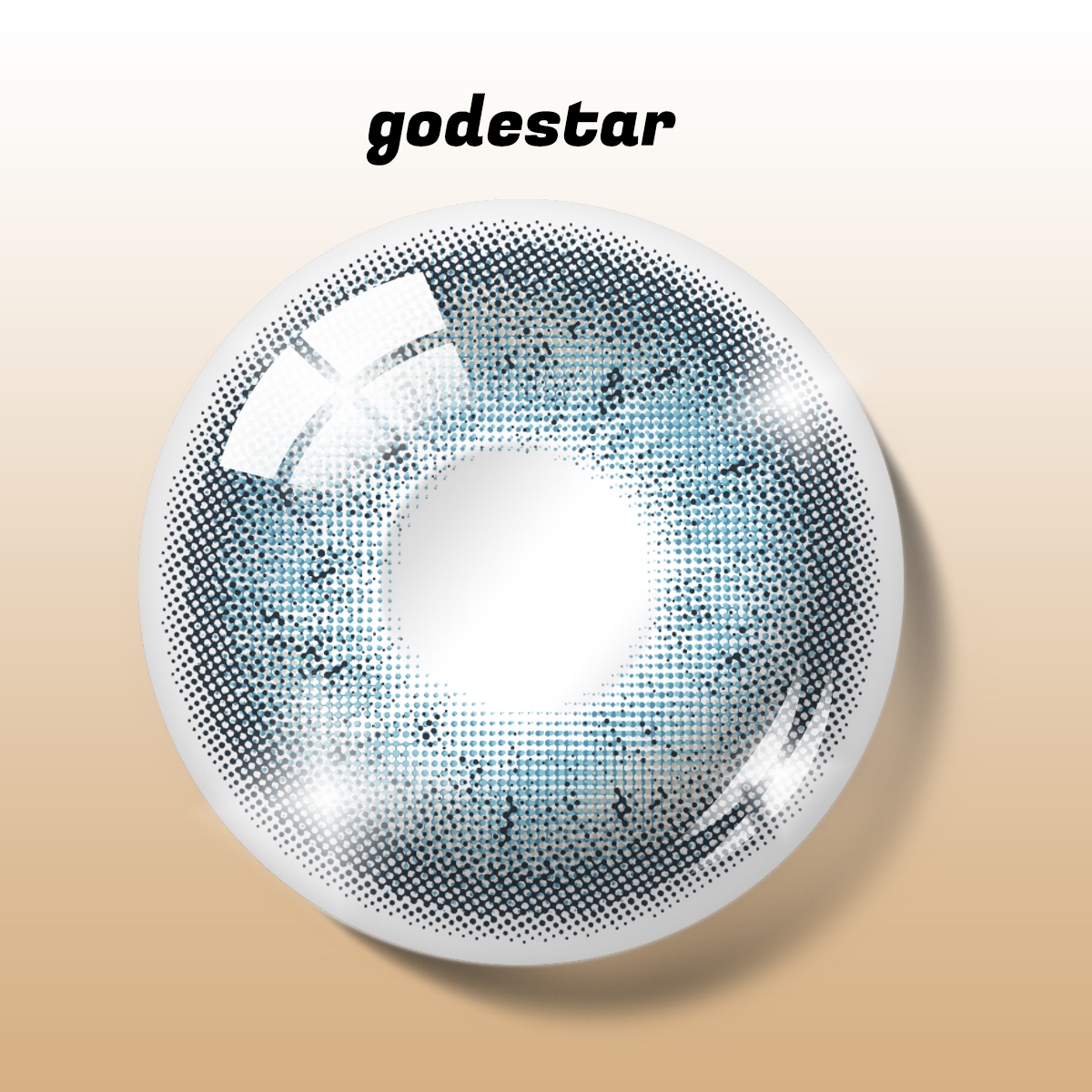 Godestar Aqua Horizon Colored Contacts – Natural Pacific Blue Lenses for Dark Eyes | 6 Months Wear