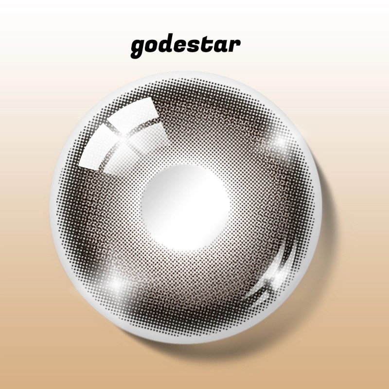 Godestar Big Eye Halo Brown Colored Contact Lenses – Natural Black Brown Gradient Contacts for Dark Eyes | 6 Months Wear