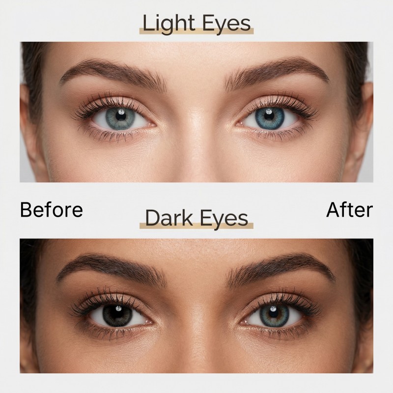 Godestar Ocean Mist Blue Colored Contact Lenses – Natural Cool Blue Contacts for Dark Eyes | 6 Months Wear