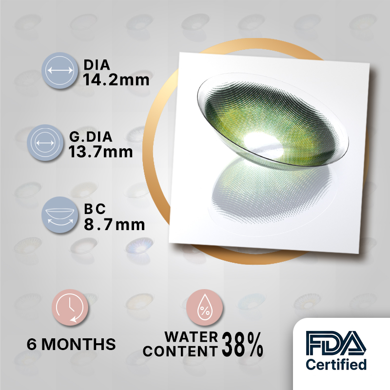 godestar Forest Aura Green Contacts | 6 Months