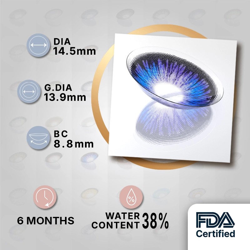 Godestar Nebula Violet Blue Contacts – Stunning Purple-Blue Gradient, 6 Months Wear