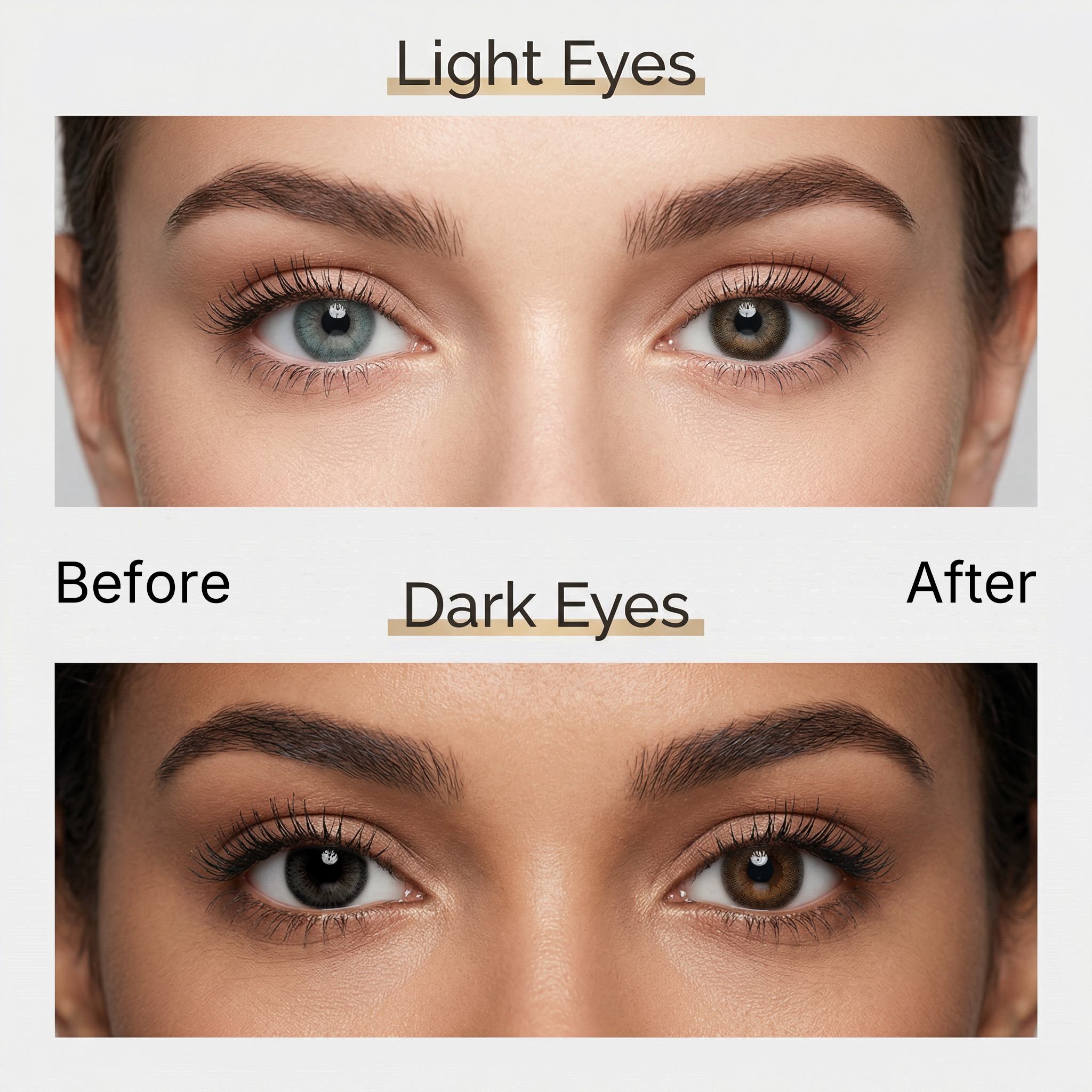 Godestar Radiant Brown Colored Contact Lenses | Natural Brown Contacts for Dark Eyes | 6 Months