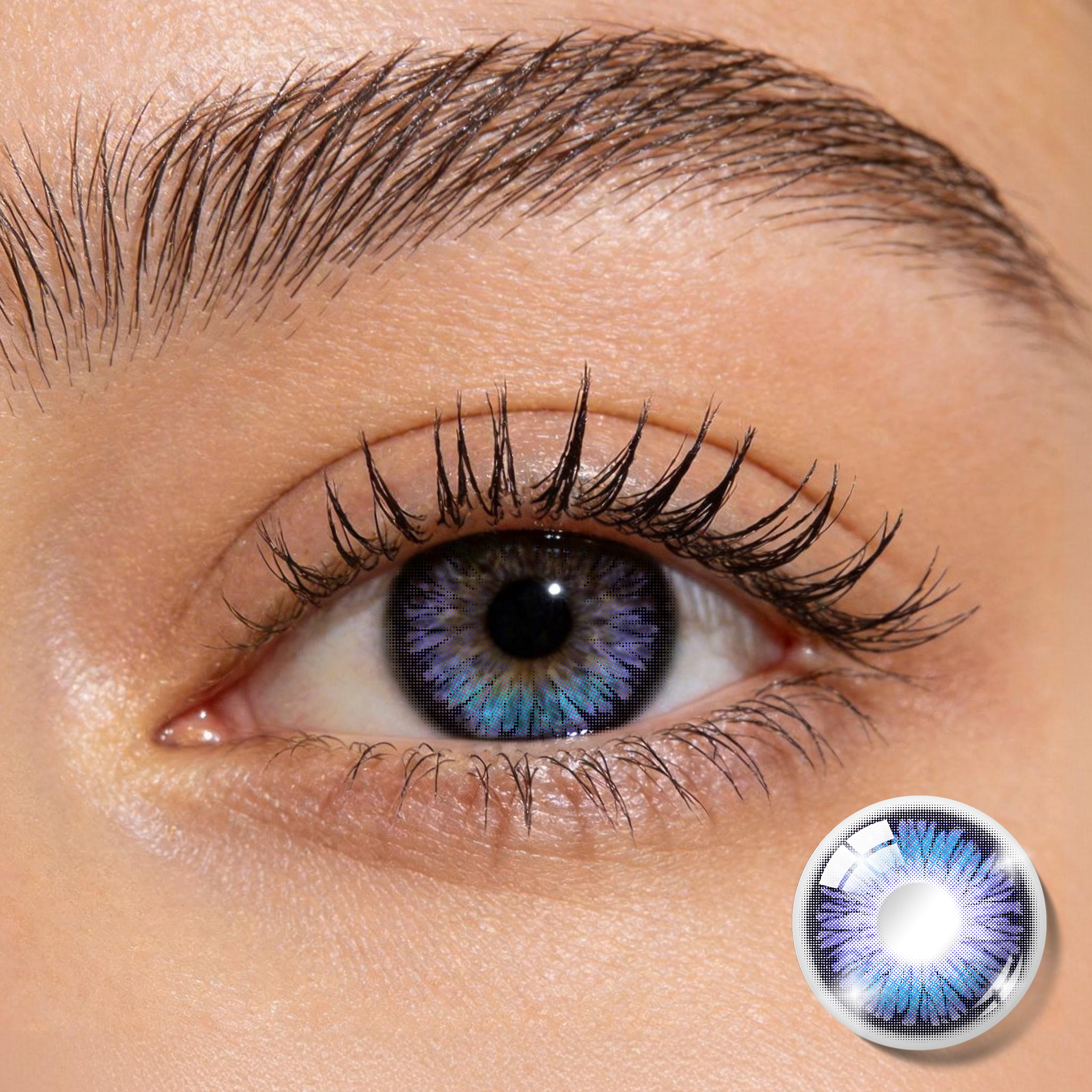 godestar Nebula Violet Blue Contacts – Stunning Purple-Blue Gradient, 6 Months